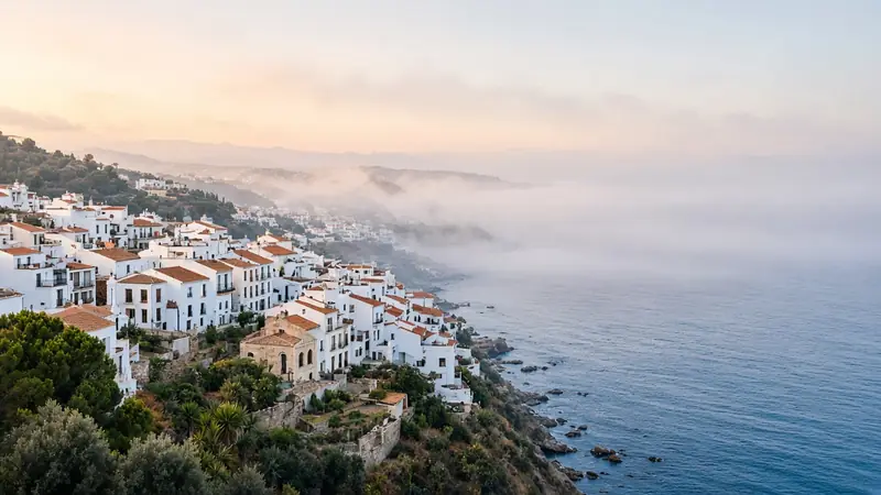 Pueblo blanco junto al mar