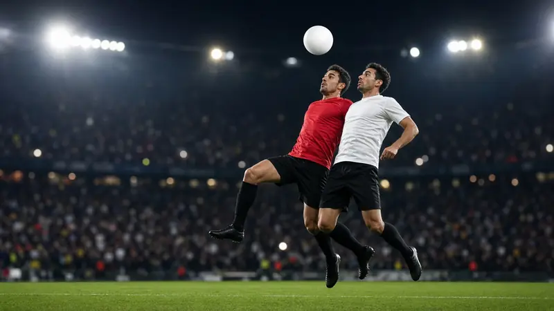 Fútbol en un estadio de noche